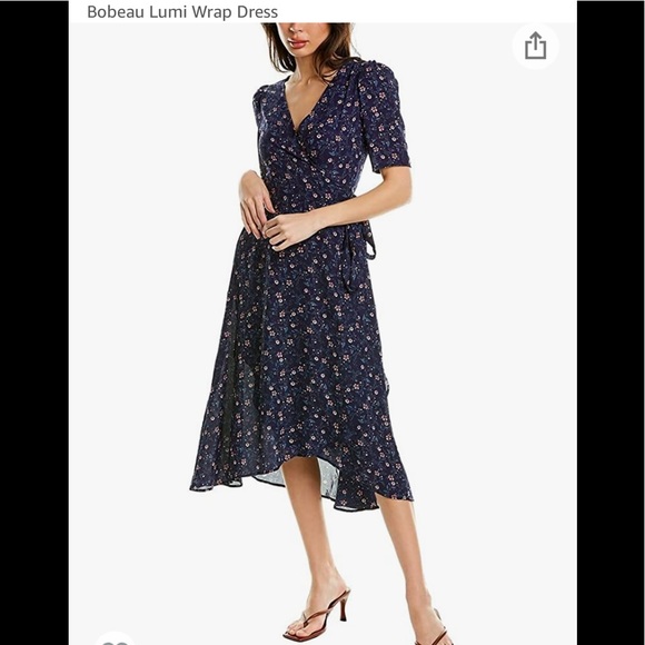 Studio B by Bobeau Lumi Wrap Dress Floral Medium - Picture 3 of 4